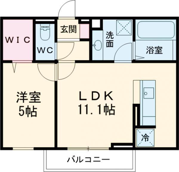 SERENOMORIYA Ⅱ(1LDK/2階)の間取り写真
