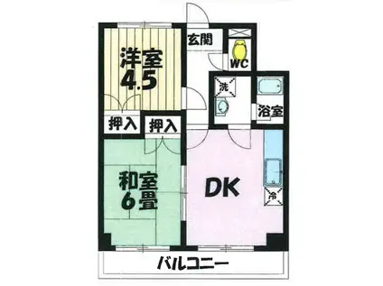 メゾン吉崎(2DK/5階)の間取り写真