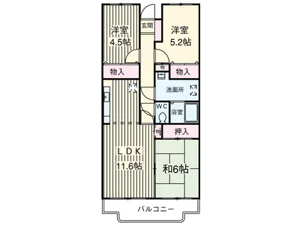 ロイヤルヴィレッヂ(3LDK/1階)の間取り写真