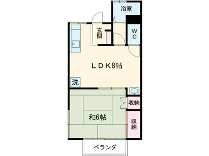 雅ハイツ(1LDK/1階)の間取り写真