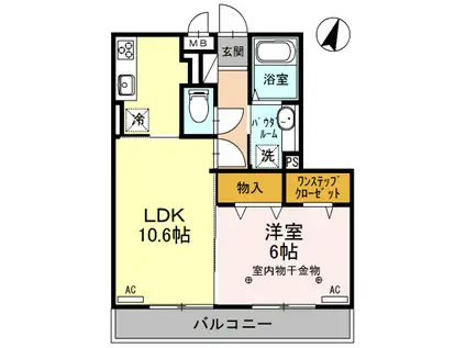 ア・ラ・モード Ⅰ(1LDK/3階)の間取り写真