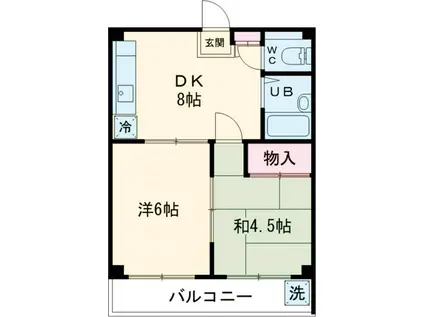 サンハイム加住(2DK/2階)の間取り写真