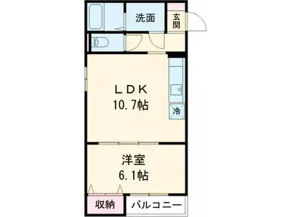 スライヴ(1LDK/1階)の間取り写真