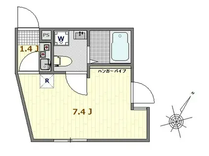 サザンロード堀切Ⅱ(1K/1階)の間取り写真