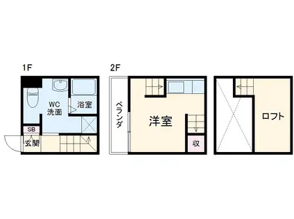 LE COCON豊(1SK/1階)の間取り写真