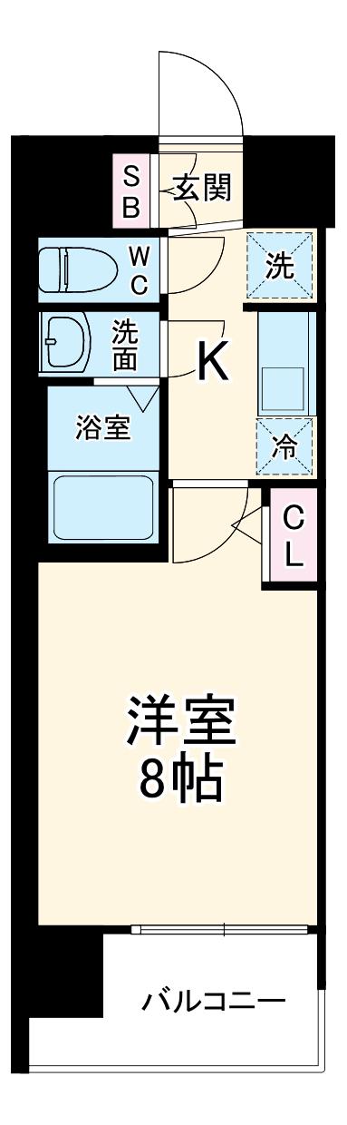 プレサンスNEO大和田STATIONベゼル(1K/5階)の間取り写真