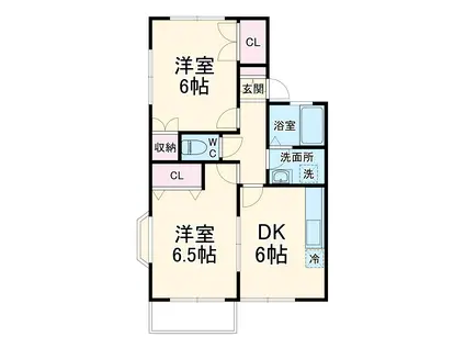 エクセルハイム(2DK/1階)の間取り写真