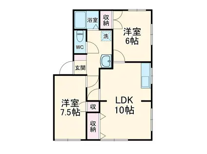 コーポラス小川(2LDK/1階)の間取り写真