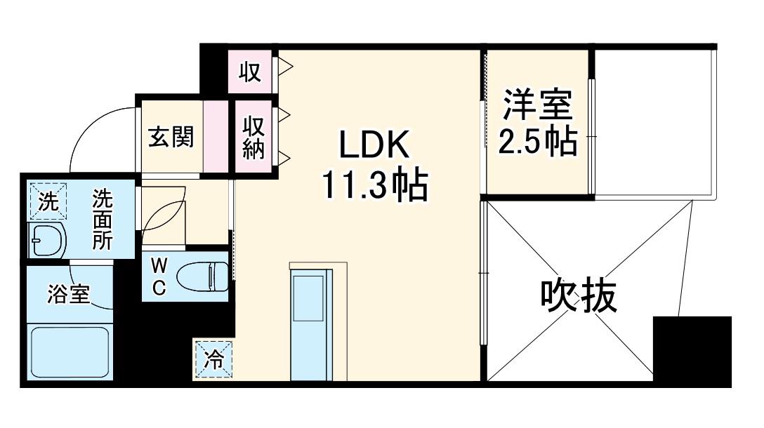 エスリードレジデンス大阪谷町ザ・マークス(1LDK/14階)の間取り写真