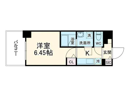 リシュドール堀田駅東(1K/8階)の間取り写真