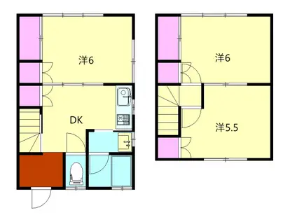 コーポユズＢ棟(3DK)の間取り写真