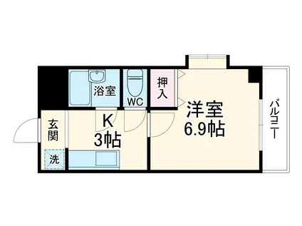 ヴァンベール桜山(1K/1階)の間取り写真