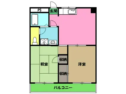 高倉ビル(2DK/3階)の間取り写真