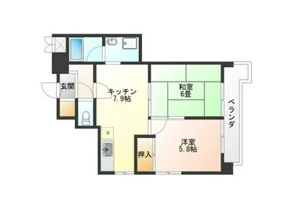 コーラル志賀(2DK/3階)の間取り写真