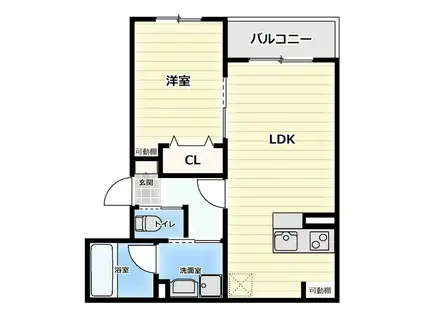 エテルノ.エビスⅡ(1LDK/4階)の間取り写真