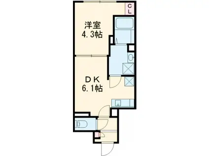 エルファーロ善福寺(1DK/3階)の間取り写真