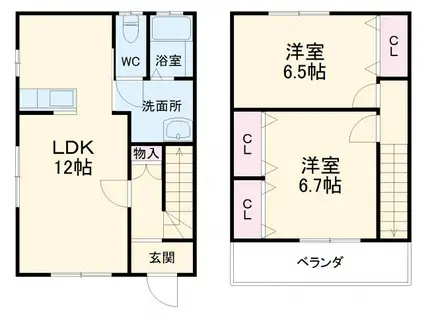 コーポモリＥ(2LDK)の間取り写真