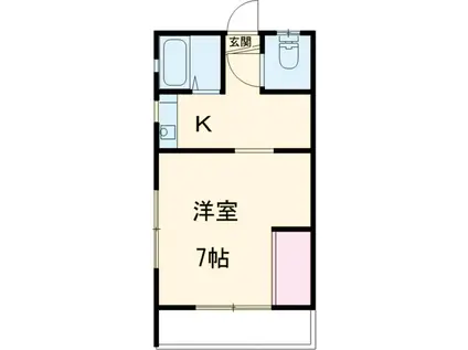 宝住荘(1K/1階)の間取り写真