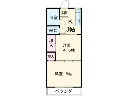 吉野荘(2K/1階)の間取り写真