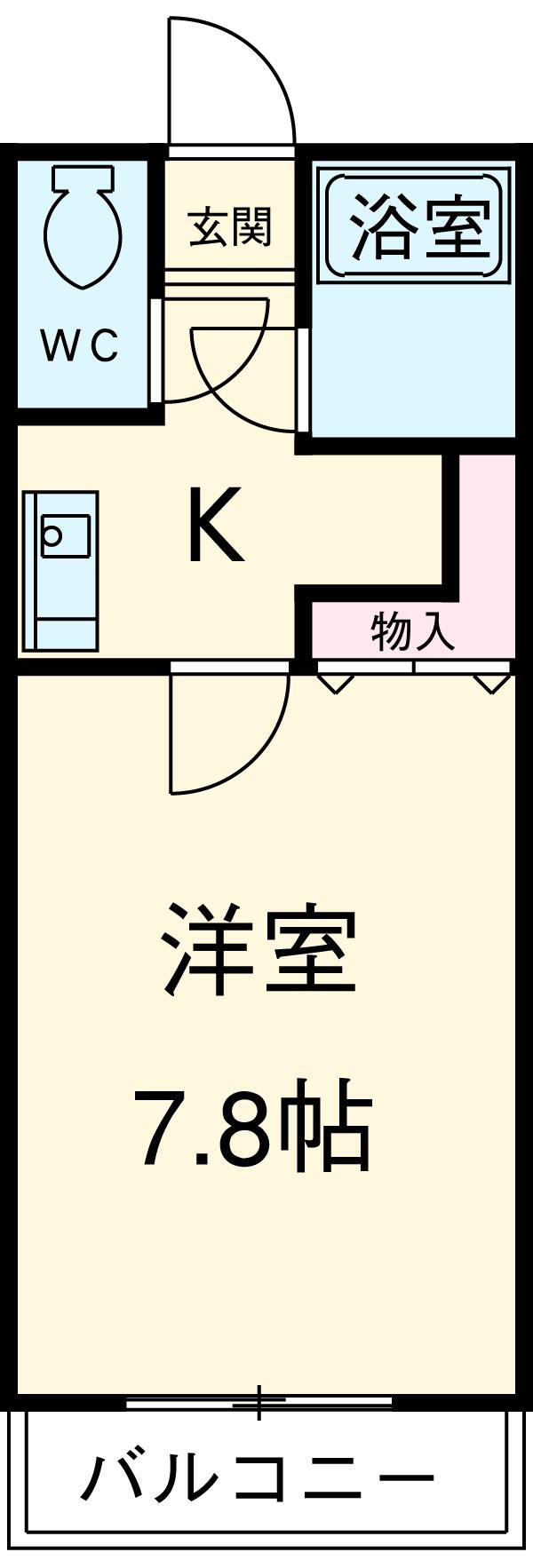 アイコーサンハイツⅠ(1K/2階)の間取り写真