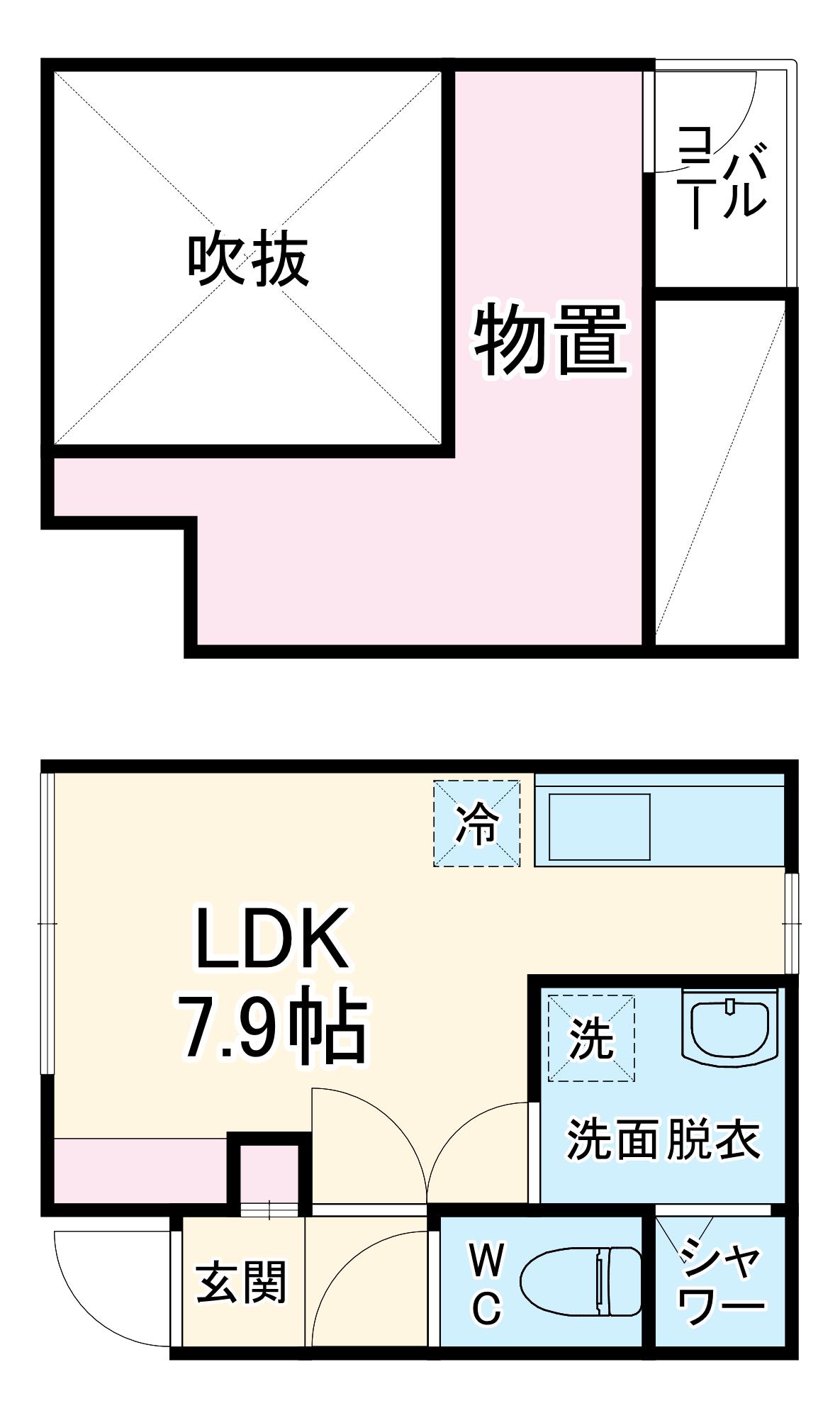 グレースジェミニ(1SDK/3階)の間取り写真