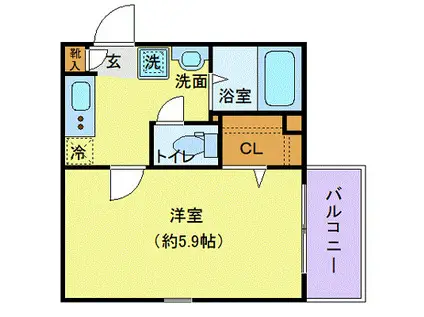 プリムス大宮(1K/2階)の間取り写真