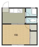 OCHIAI APART(1K/2階)の間取り写真