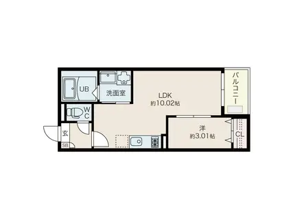 JACK MEIJIHOMMACHIⅠ(1LDK/3階)の間取り写真