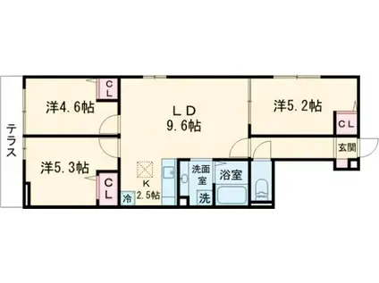 中野区松が丘2丁目PJ(3LDK/1階)の間取り写真