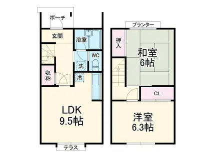 メゾンボワール(2LDK)の間取り写真