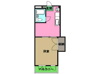 切田ビル(1DK/3階)の間取り写真