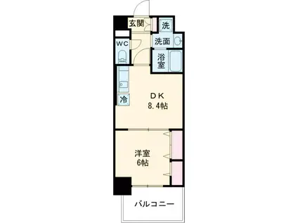 ウェルデンス八王子(1DK/7階)の間取り写真