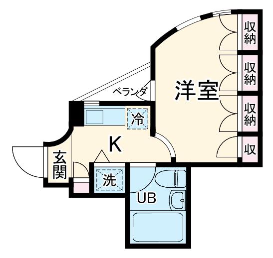 アーバンハイツ八事(1K/2階)の間取り写真