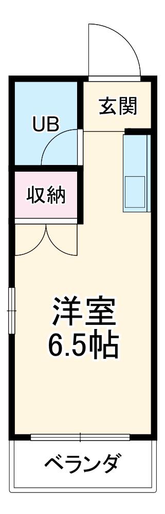 リュクス植田(1K/4階)の間取り写真