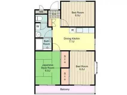 サンヴィラ(3DK/3階)の間取り写真