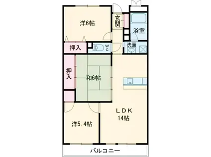 パークウエスト石原(3LDK/2階)の間取り写真