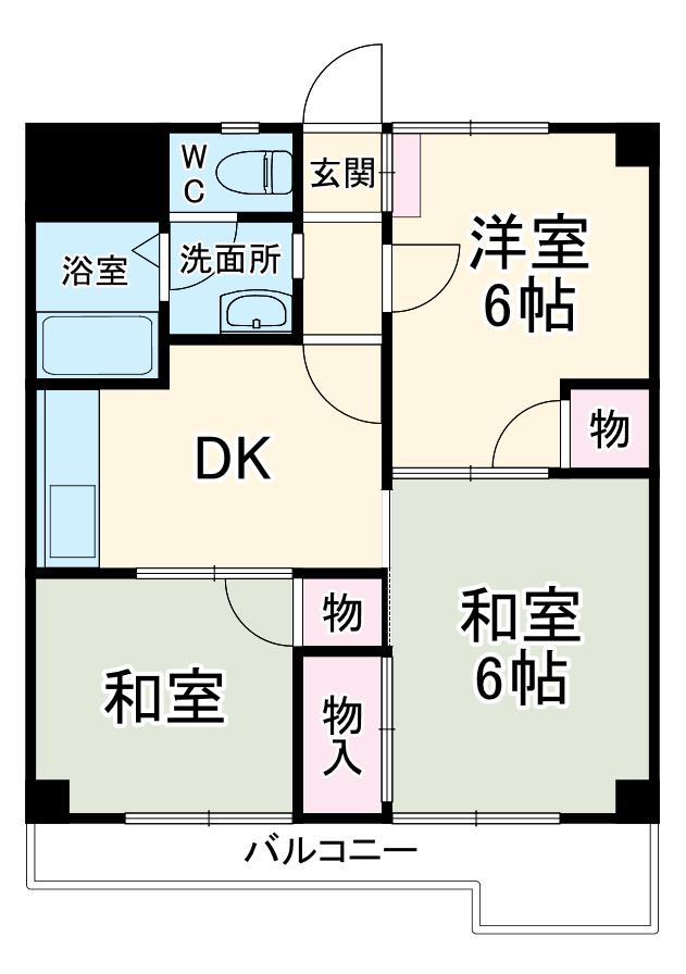紙谷第3マンション(3DK/7階)の間取り写真