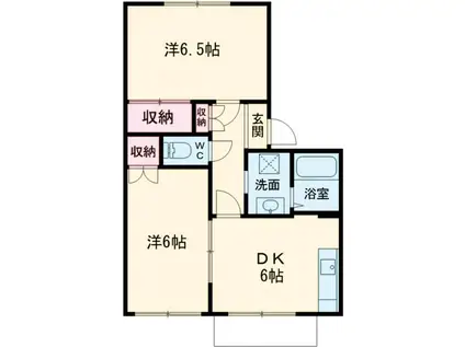 エスティーヌめじろ台(2LDK/2階)の間取り写真
