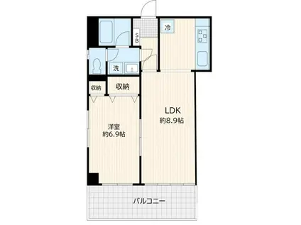 坂本ビル(1LDK/4階)の間取り写真