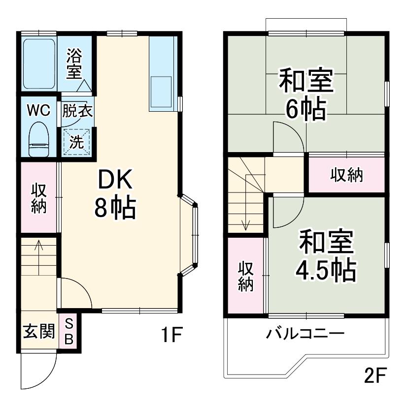 ＫＥ６番館(2DK)の間取り写真
