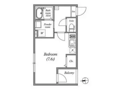 そよ風とラテと(ワンルーム/3階)の間取り写真