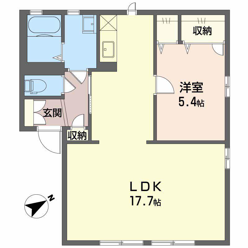 サンハイツ富士岡(1LDK/1階)の間取り写真