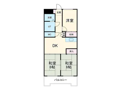 ビックベン旗屋ビル(3DK/5階)の間取り写真