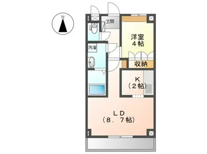 ヴィラシェル(1LDK/3階)の間取り写真
