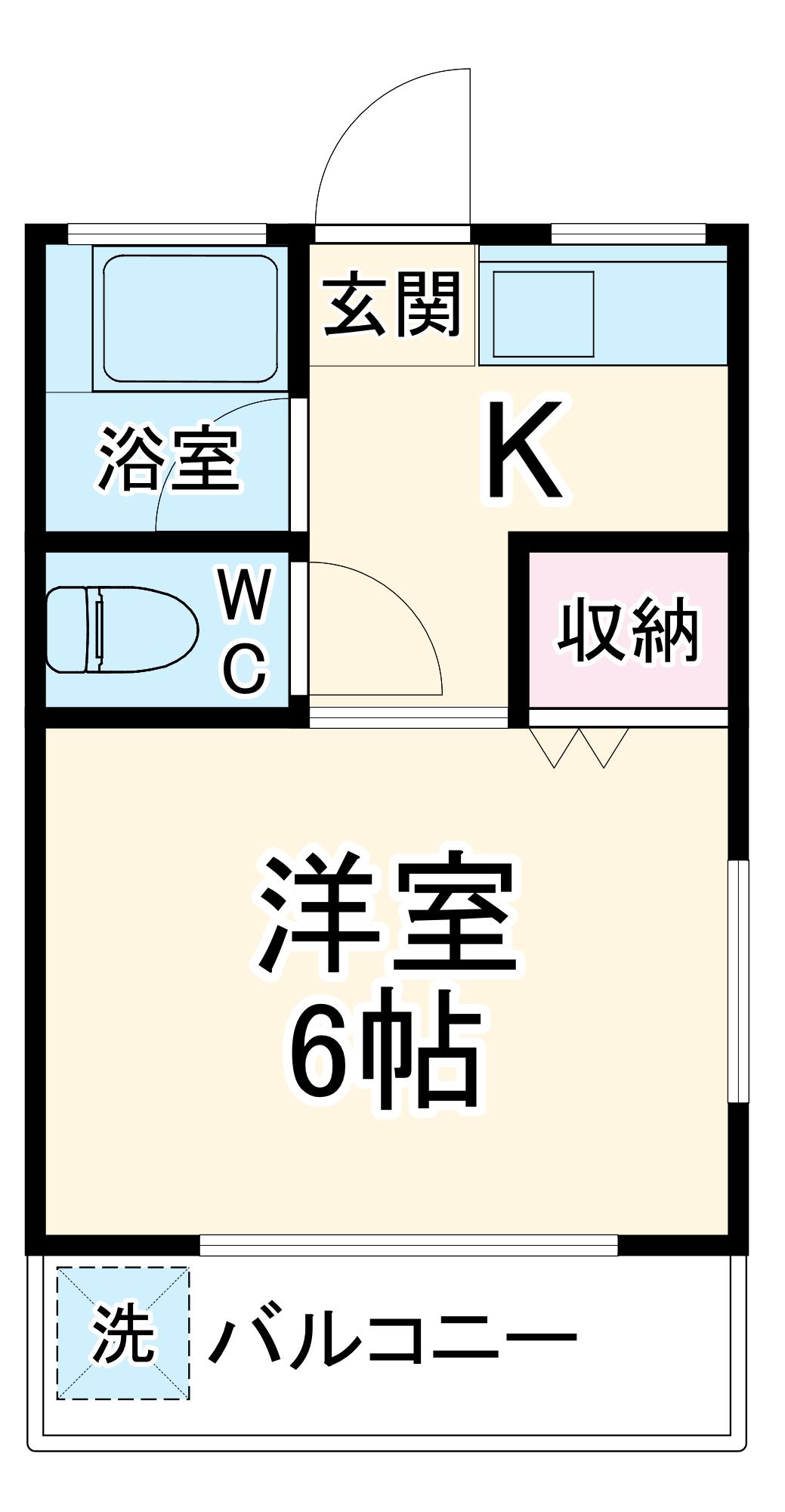 シルクハイツ(1K/2階)の間取り写真