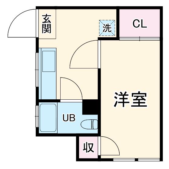 成増ヴィレッジ2(1K/1階)の間取り写真