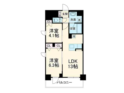 CEDER NORITAKE(2LDK/4階)の間取り写真