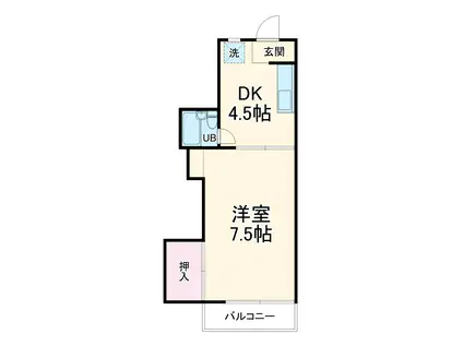 UNISION GREEN-SOL(1DK/2階)の間取り写真
