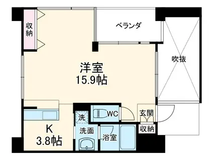 ヌエスペラン(ワンルーム/1階)の間取り写真