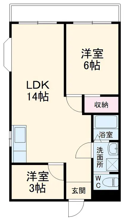 Sマンション上野 2階階 間取り